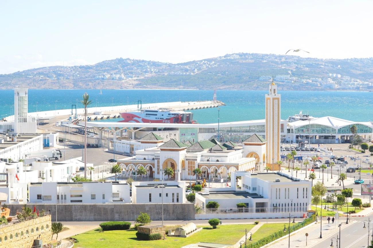 The Port of Tangier and the Grand Mosque